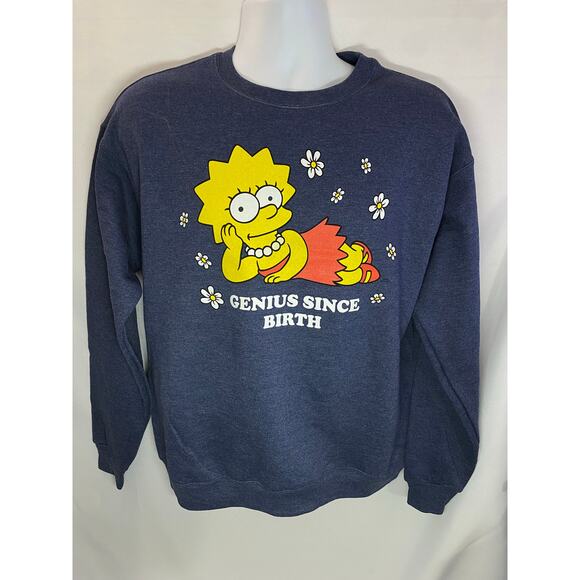 The Simpsons Lisa Genius Since Birth Sweatshirt Womens Size Medium - Picture 1 of 7